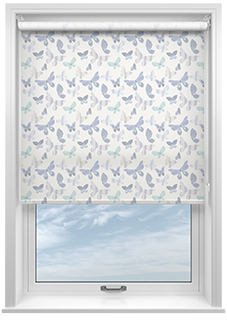 Butterfly, Pastel Blue - Twist&Fit Roller Blind